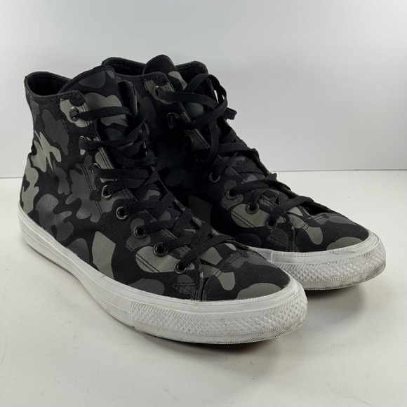 Converse Chuck Taylor All Star II High Top Black Grey Camo Sneakers Men's 12 - Picture 2 of 14